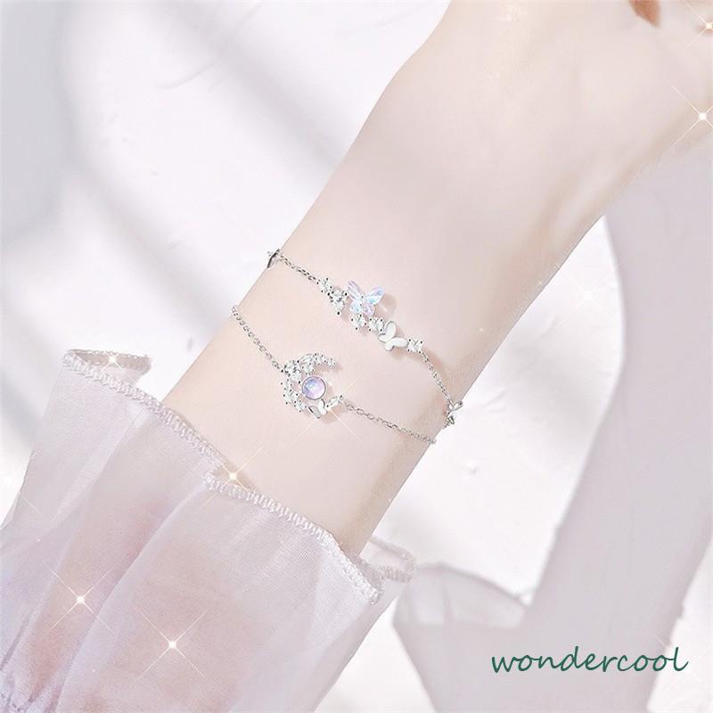 Gelang Kupu-kupu High-end Mewah Ringan Pacar Dreamy Temperamen Gelang Bulan Sabit Wanita-Won