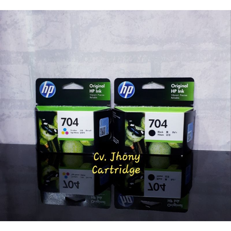 Tinta Cartridge HP 704 Hitam Black Warna tri colour