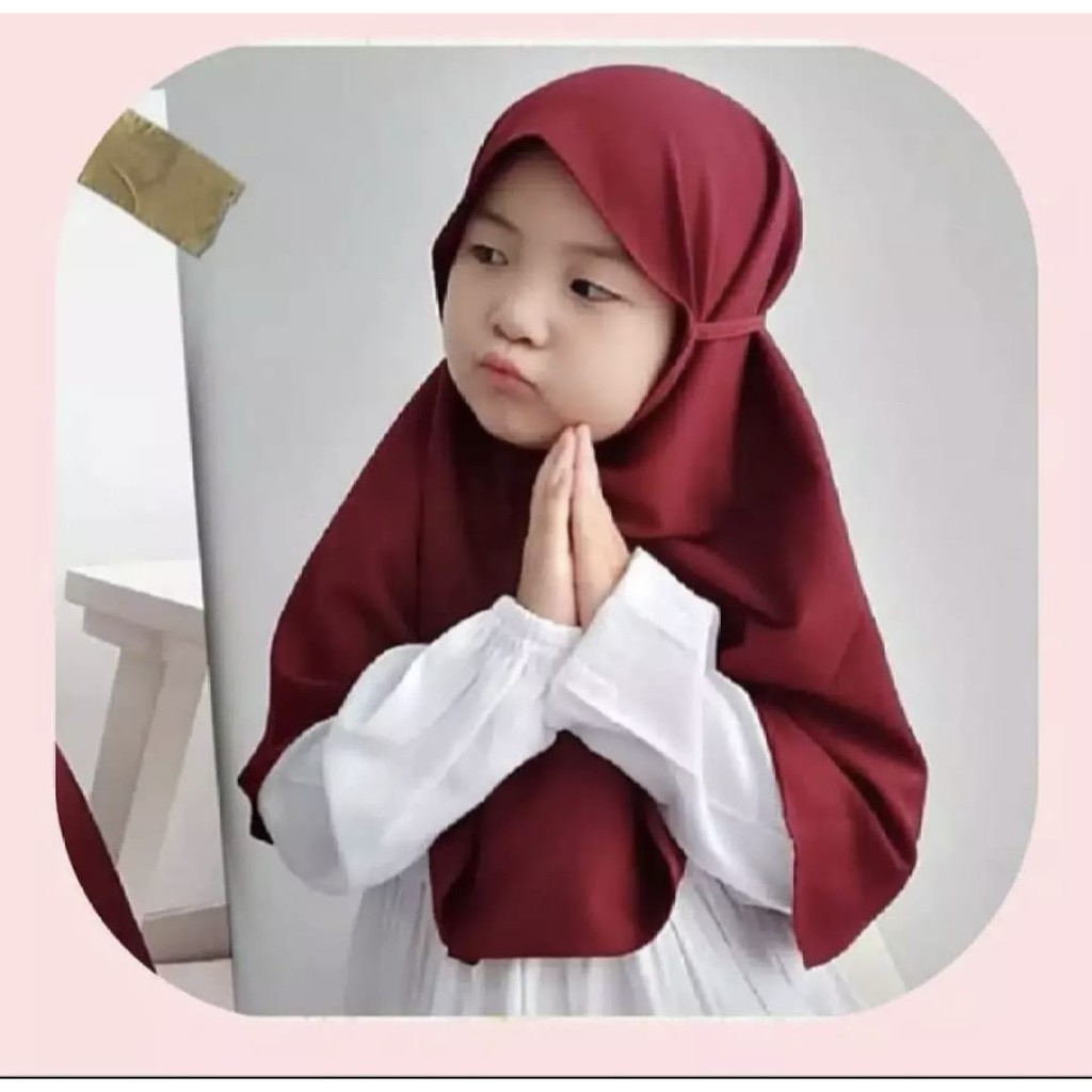 Jilbab / Hijab Khimar Tali Anak - Kerudung Bergo Anak 2 - 6 tahun Tergantung postur tubuh