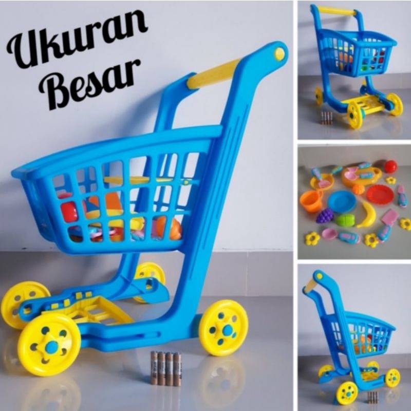 MAINAN ANAK TROLI SUPERMARKET DORONG/ TROLY ANAK