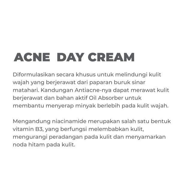 Acne Day Cream Krim Benings Indonesia Skincare by Dokter Oky Ukuran 10 gr - Bebas Acne 2-3 Minggu