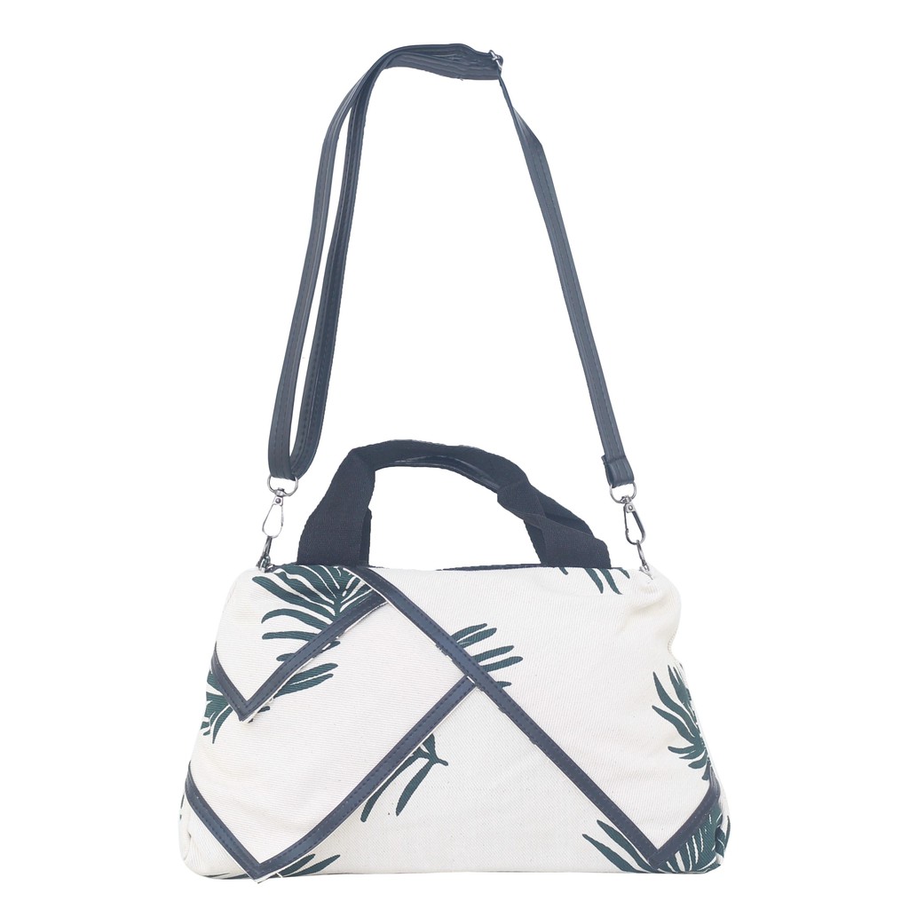 Tas Fashion Slingbag Creya Leaf White Tas jinjing Wanita Casual Fashionable