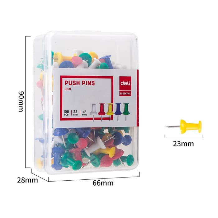 

Deli E0031 Office Consumable/Pin-Color Push Pins 23mm