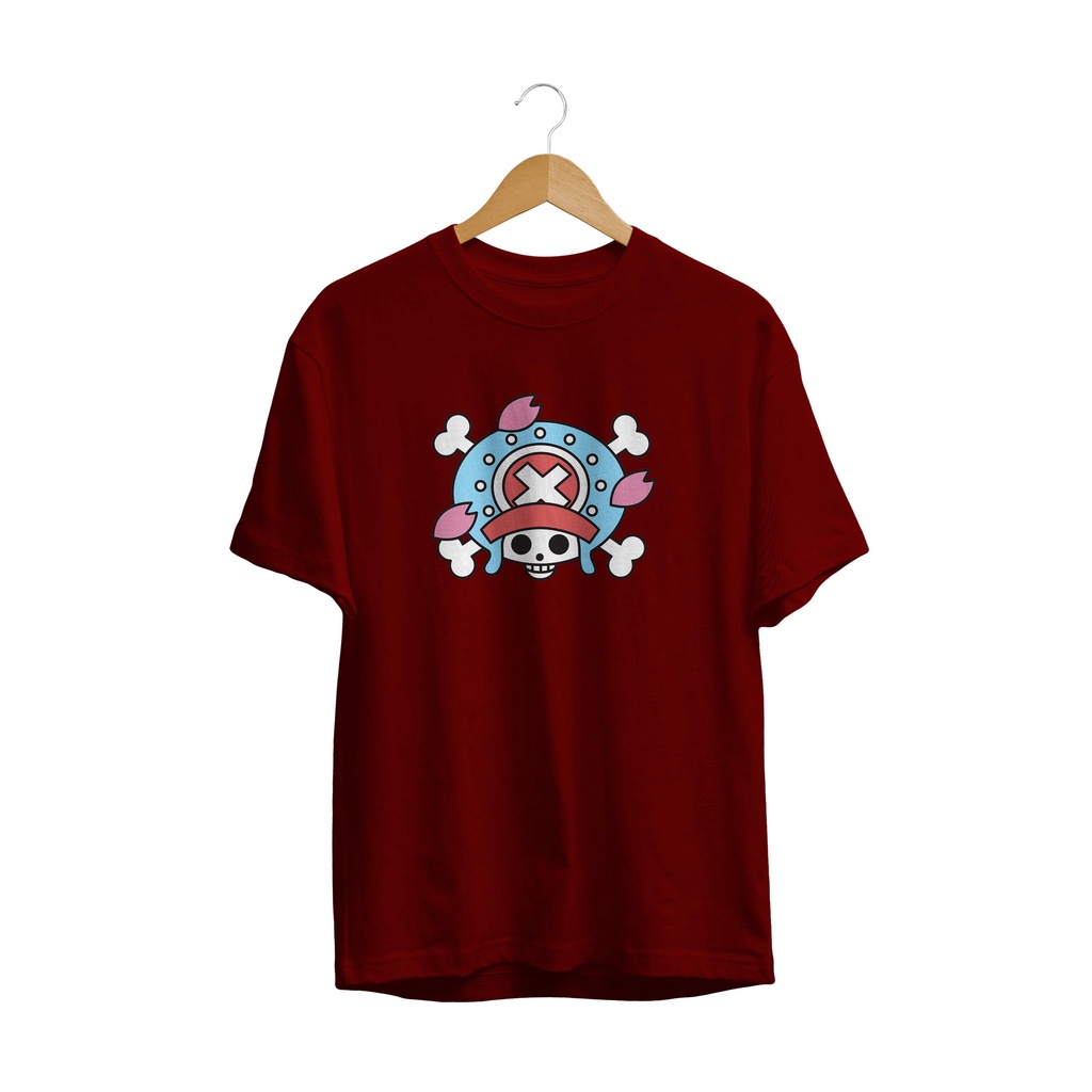 BAJU KAOS ANIME MANGA CHOPPER FLAG ONE PIECE PLASTISOL PREMIUM