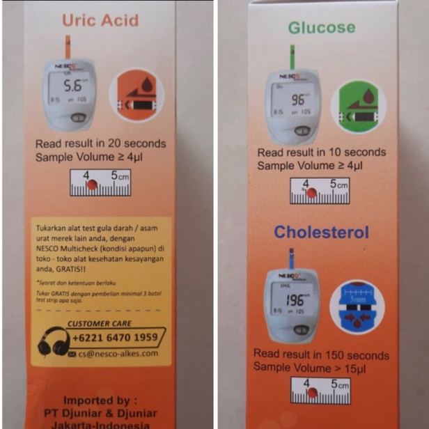 NESCO Multicheck Alat Cek Gula Darah Kolestrol Asam Urat GCU 3 in 1 Tes Dan Pemeriksaan Darah 3in1