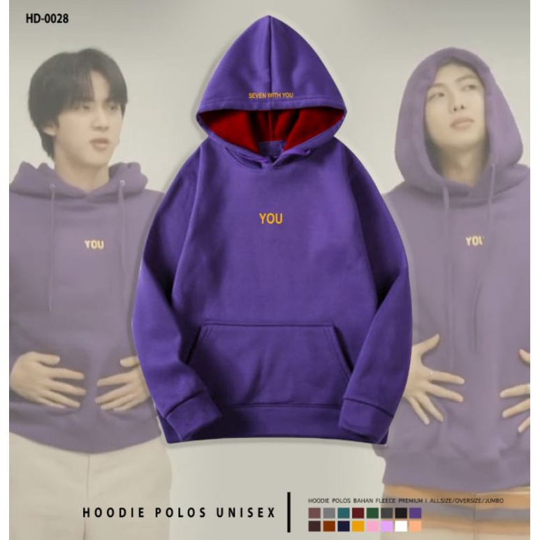 JAKET HOODIE PURPLE SEVEN WITH YOU/NEVER WALK ALONE BT S