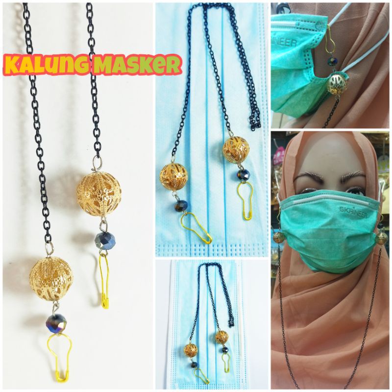 STRAP MASKER RANTAI BOLA -Konektor Tali Kalung Masker Gaya KOREA - Strap Mask Chain