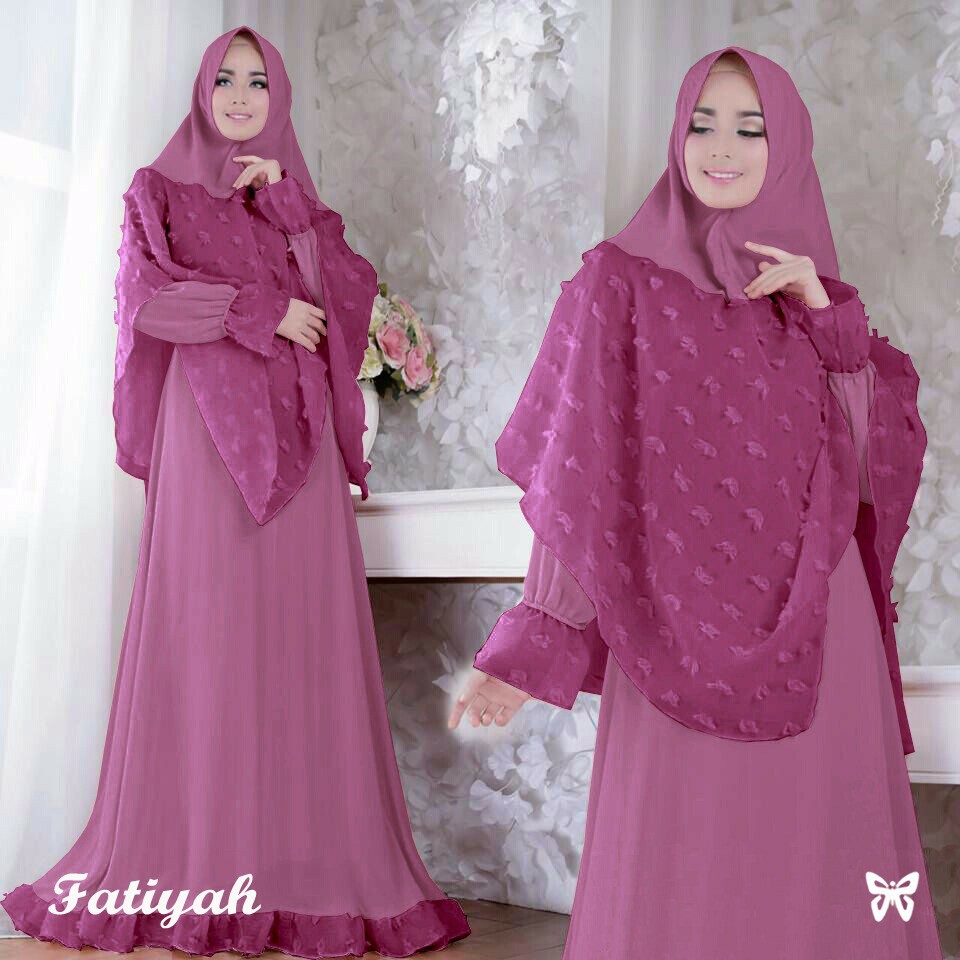 HOPYLOVY SALE - Gamis Maxi Dress + Bergo wanita Fatiyah Rubiah