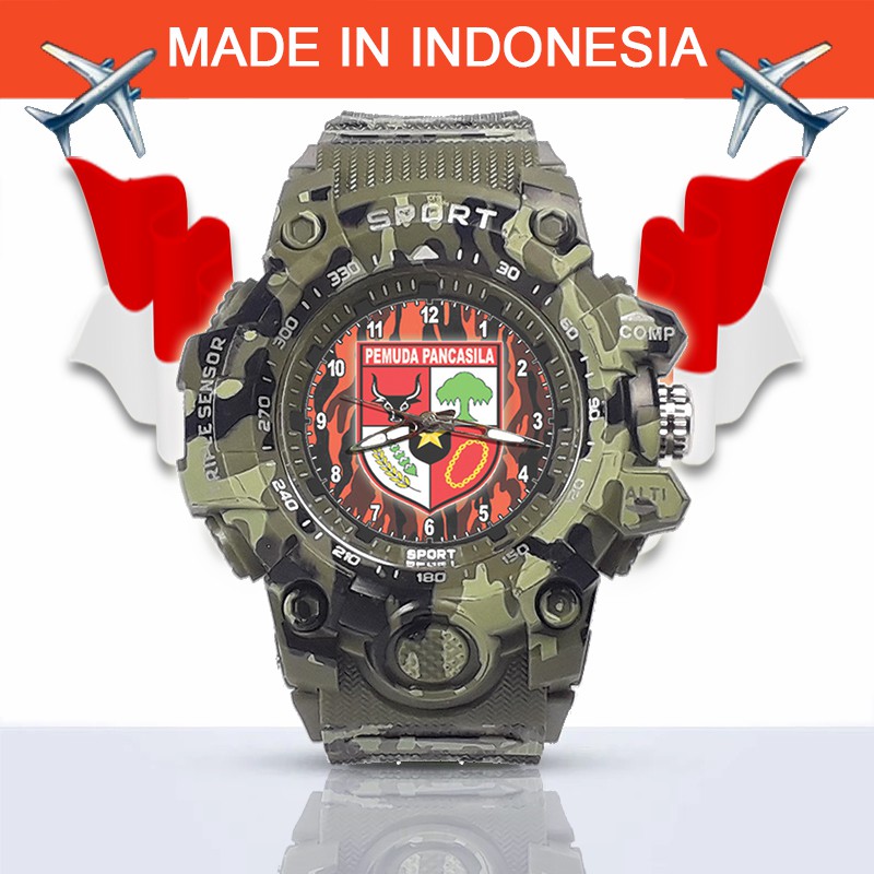 {Istimewa} Jam Tangan Pemuda Pancasila (PP) Loreng Orens - Water Resistant