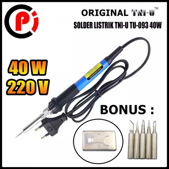 Original TNI-U TU-093+ Solder Listrik 40 Watt 40w 7 in 1 Plus Tips