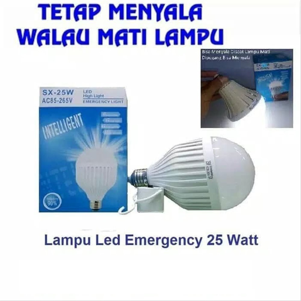 [175 GRAM] Lampu Emergency SUPER TERANG LED 25watt / 28 W / 38 Watt Lamp Bohlam Sentuh