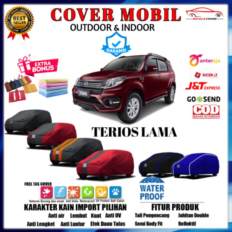 Body Car Cover Mobil Daihatsu Terios 2007, 2008, 2009, 2010, 2011, 2012, 2013, 2014, 2015, 2016 / Sarung Mobil Terios Lama Mantol Kerudung Tutup Penutup Pelindung Jas Mantel Mobil Terios Waterproof Outdoor Anti Air