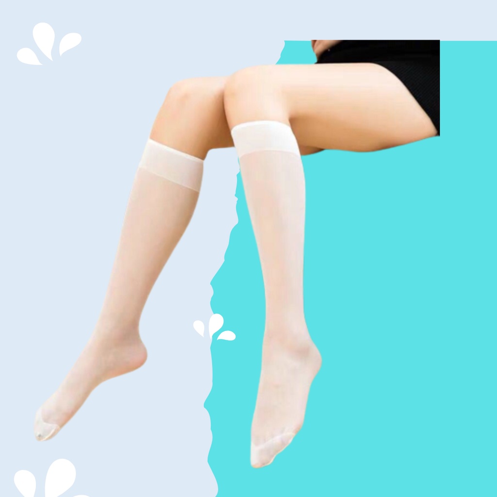 Stoking Wanita Selutut  Kaos Kaki Stocking  Cewek Tipis Transparan  Nylon Musim Panas Setinggi Lutut