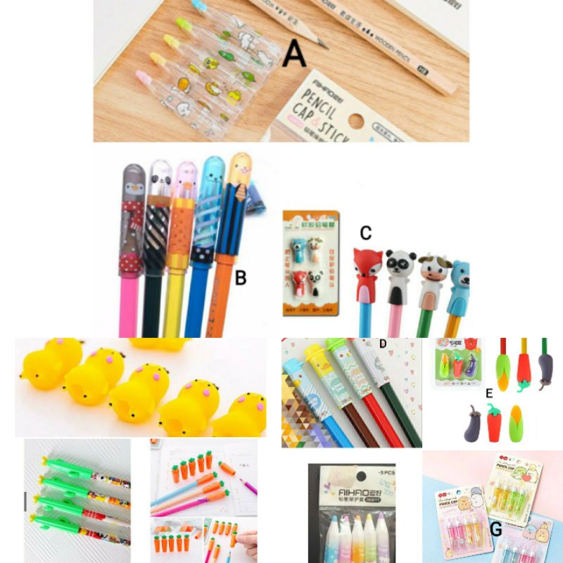 

Tutup Pencil Cover Cap Holder Extender Lucu Unik Serbaguna Multifungsi