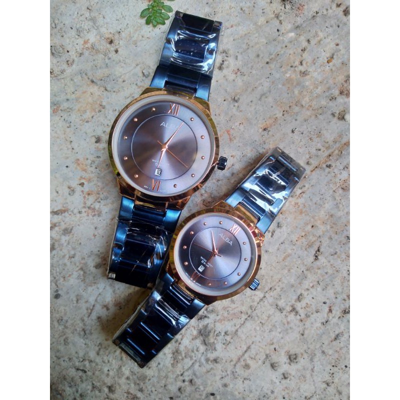 jam tangan couple aIba navy excecutive
