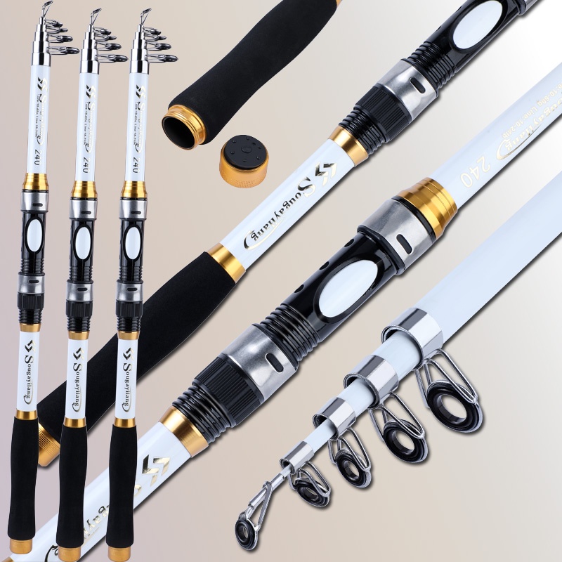 Joran Pancing 1.8M-3.6M Carp Fishing Rod Ultralight Weight FRP Material Fishing Pole With Free Lure Telescopic Fishing Rod Tackle