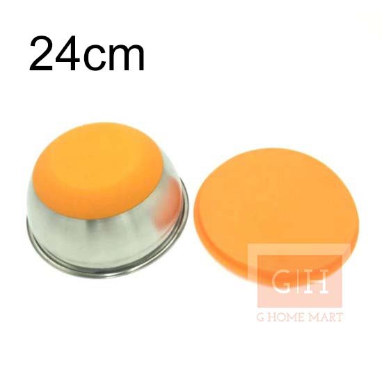 Mixing Bowl 24 cm Warna Orange Anti Slip/ Mangkok Baskom Adonan Stainless