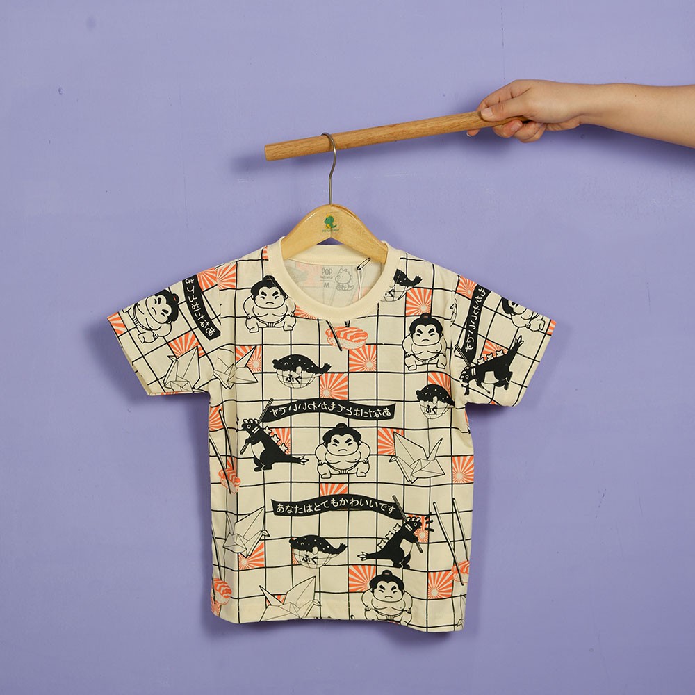 

Pop Kidswear Sumo Japan Tee - Kaos anak design japanese jepang sumo origami