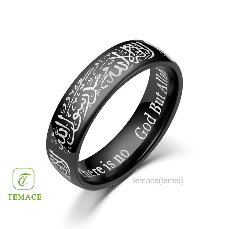 Cincin Pria Warna Biru Hitam 8mm untuk Nikah/Hadiah