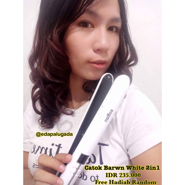 BERGARANSI CATOKAN BARWN BR-1402 white &amp; REd 2in1 original , catokan curly dan LURUS , CATOK RAMBUT