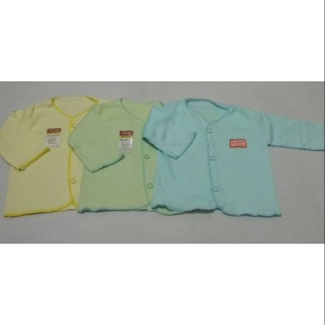 Grosir 3pcs baju bayi lengan panjang polos