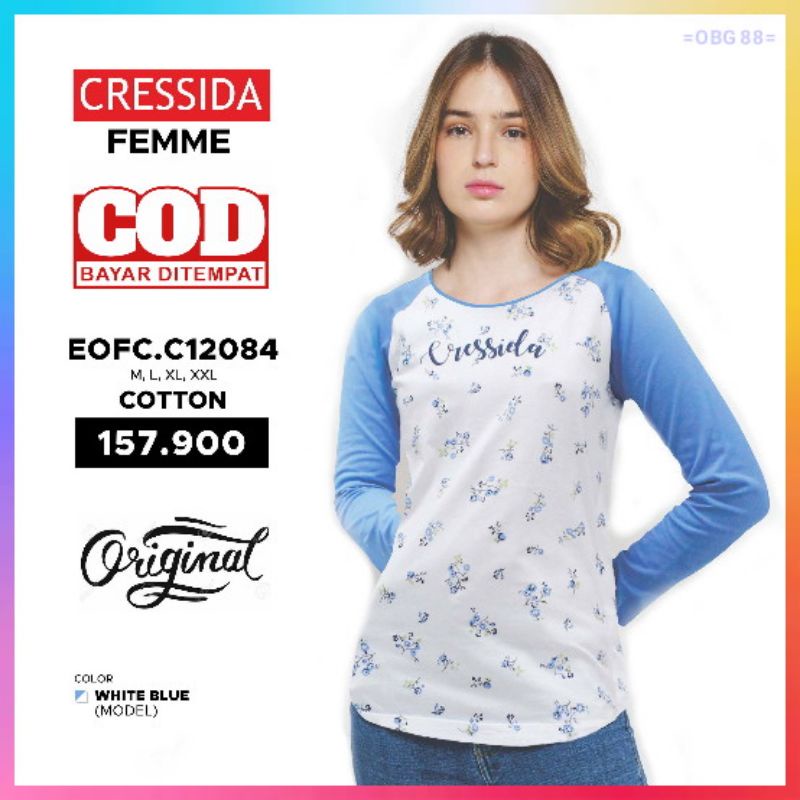Cressida original Kaos wanita lengan panjang Kaos Cresida Baju Cressida cewek EOFC.C12084 FEMME