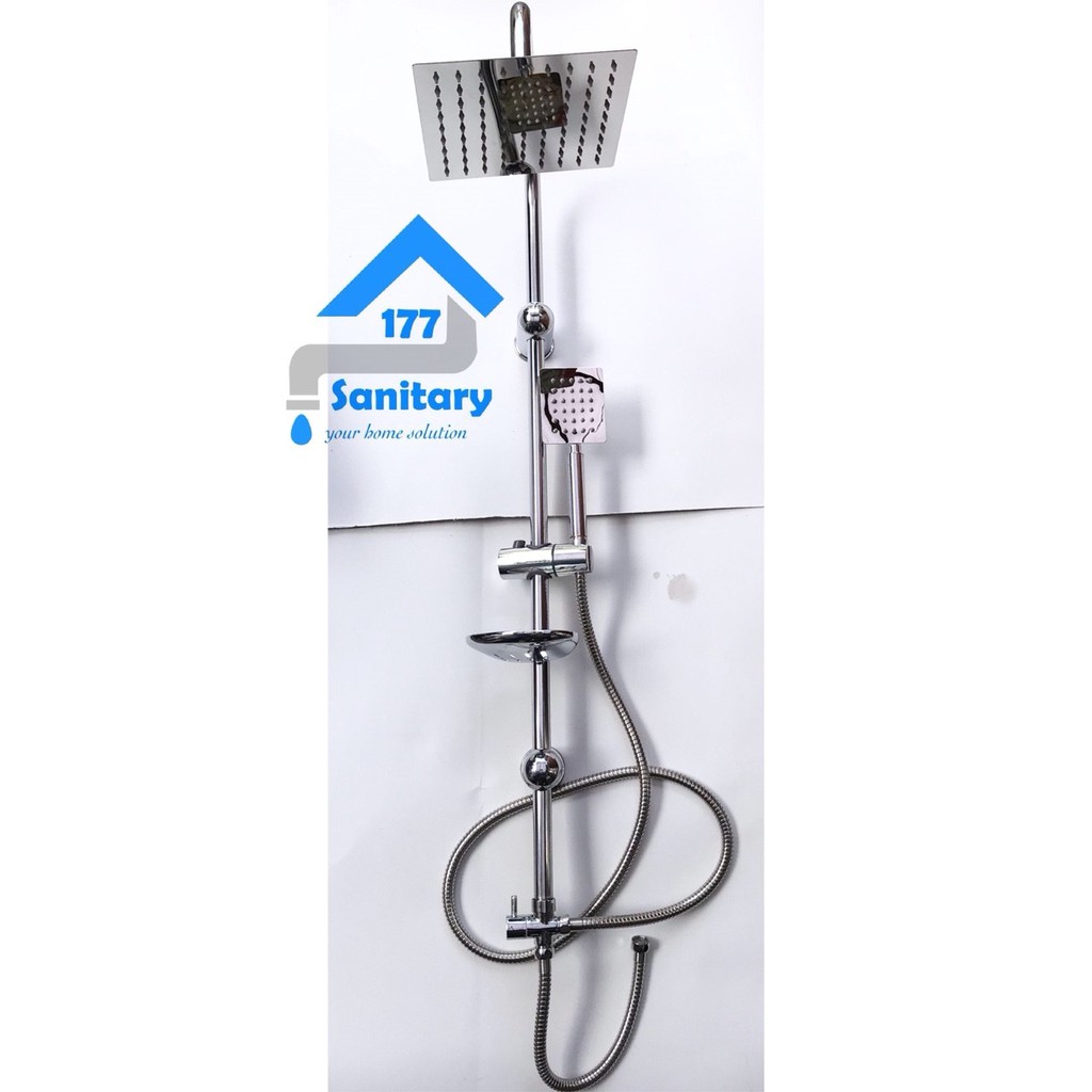 tiang shower column set STAINLESS minimalis kotak TL24- shower tiang kolum kolom mandi hitam black stenlis rainfall shower set