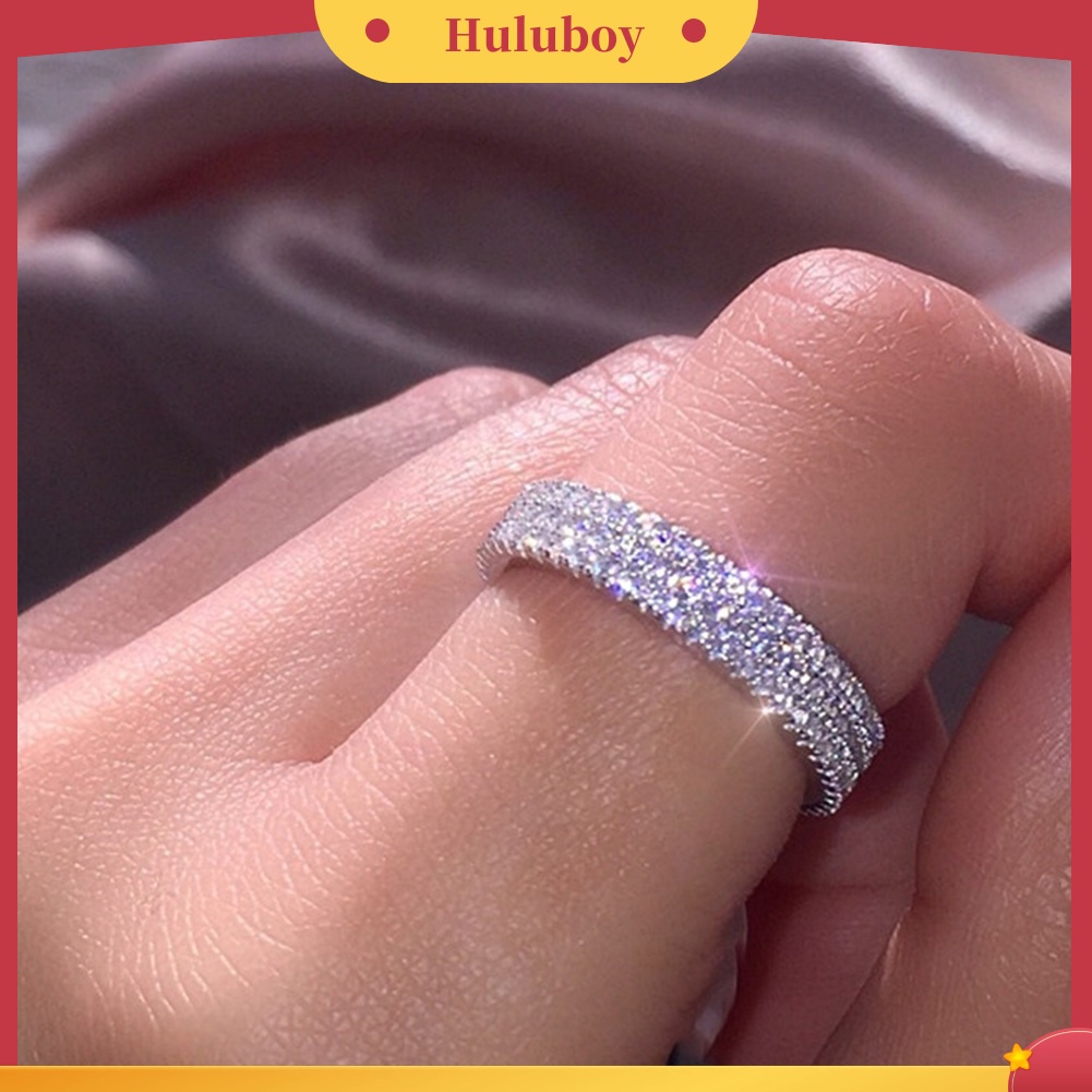 Hu Hu Hu Hu Hu Alat Bantu Pasang Kacamata♡ Cincin Wanita Multilayer Hias Berlian Imitasi Untuk Pesta Pernikahan