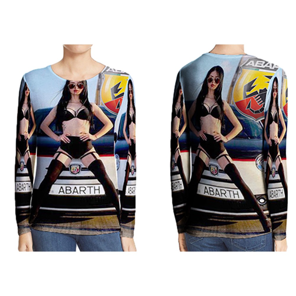 Kaos Tangan Panjang Fiat Abarth T-Shirt Unisex Bahan Polyester Jersey Dryfit