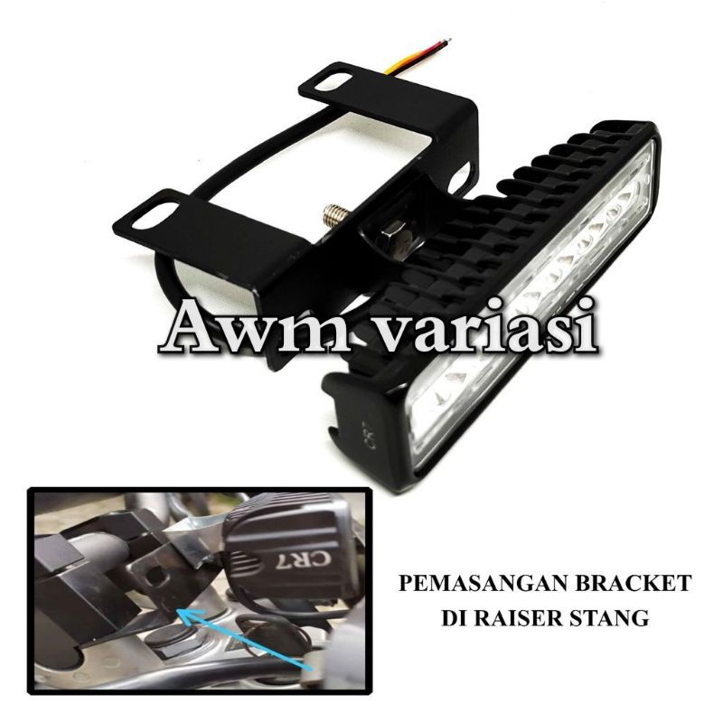 LAMPU LED 6 MATA+DUDUKAN  KLX CRF 6MATA+BREKET HEADLAMP KLX HEADLAMP CRF LAMPU BREKET TEBAL ANTI GOYANG