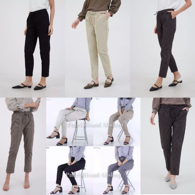 Celana Wanita Baggy / Berrybenka Pants / Celana Bahan Sophie Marra Knot Pants / Celana Baggy Twill C