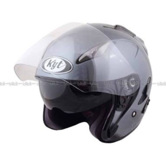 KYT GALAXY GREY ABU GUNMET HELM DOUBLE VISOR