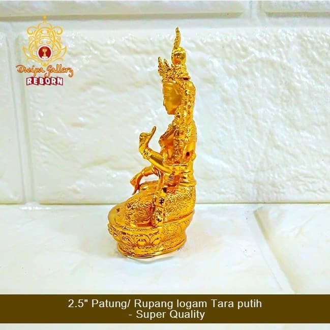 2.5&quot; Patung/ Rupang Logam White Tara - Super Quality