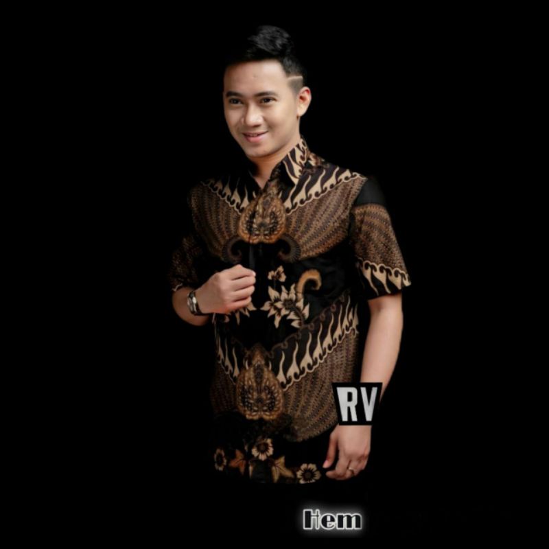 Batik Pria Lengan Pendek BSWART Batik HRB026 Kenongo Size M L XL XXL