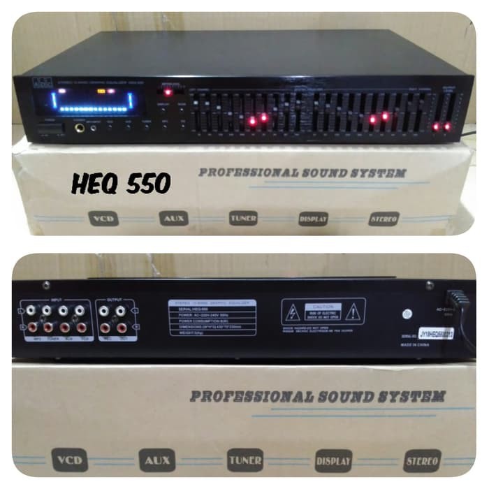 ADC HEQ 550 EQUALIZER 10 BANDS X 2 EQUALIZER AUDIO SOUND SYSTEM