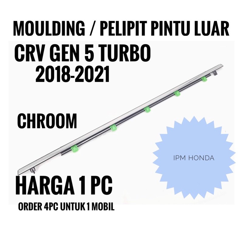 TLY Pelipit Moulding Karet Pintu Kaca Luar List Chrome Honda CRV Gen 5 RW Turbo 2018 2019 2020 2021