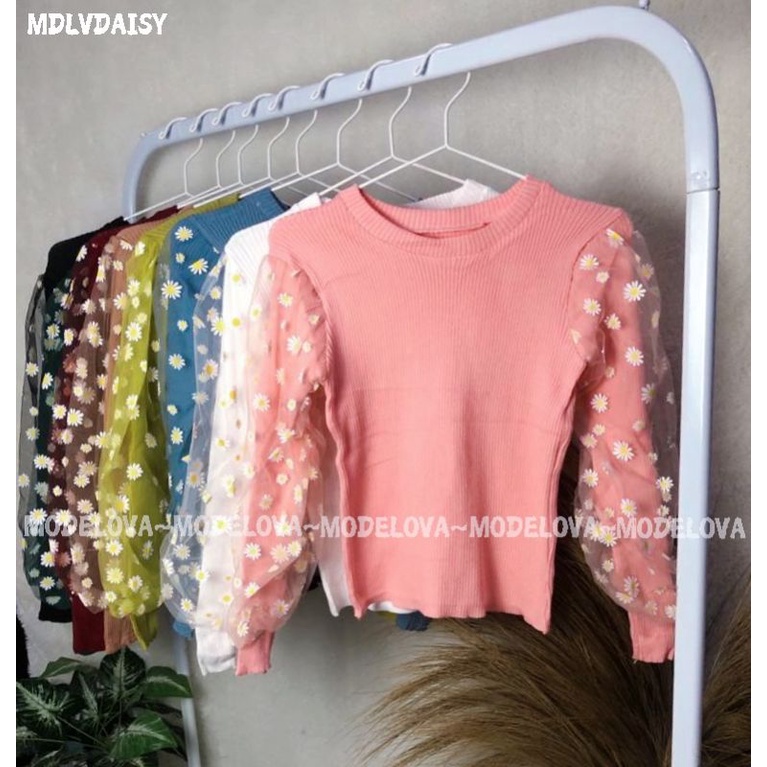 MDLV ~ C697 DAISY KNIT TOPS // BAJU RAJUT LENGAN PANJANG // FASHION IMPORT WANITA