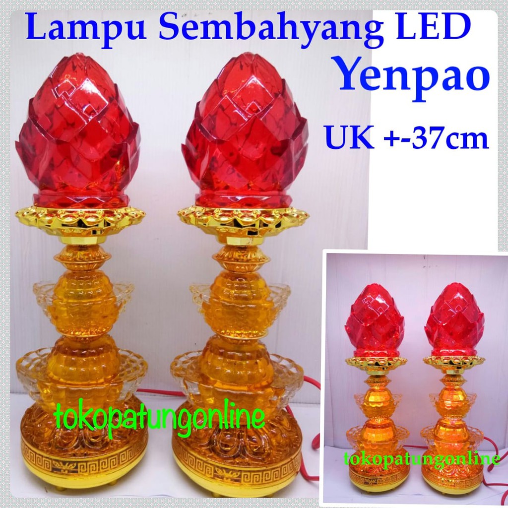 Lampu Sembahyang Motif Yenpao Kuning Jumbo LED 037