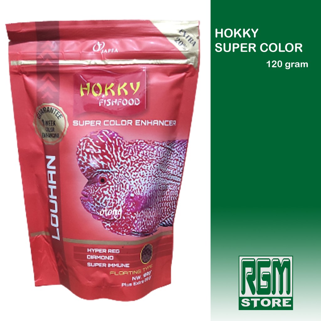 hokky hoky hoki super color 100 gram makanan pakan ikan louhan lohan