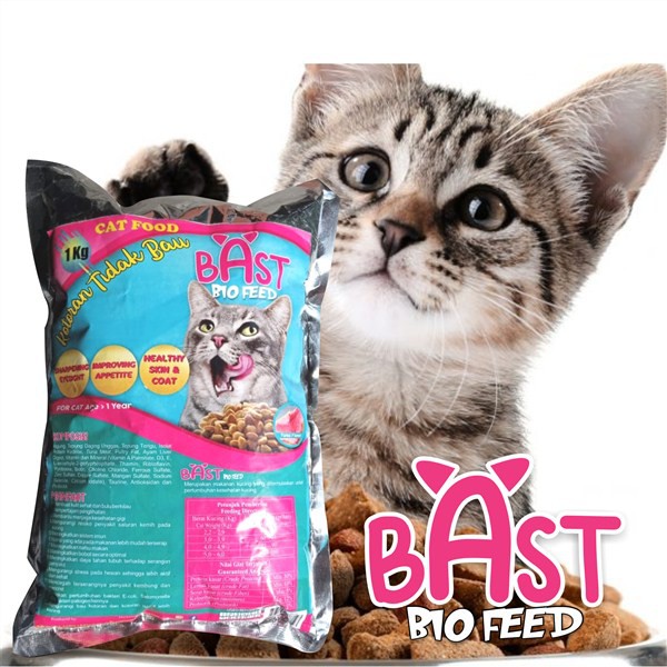 Makanan Kucing Terbaik Dan Bergizi Untuk Mencegah Kerontokan Bulu Menambah Berat Badan Bast Bio Feed Shopee Indonesia