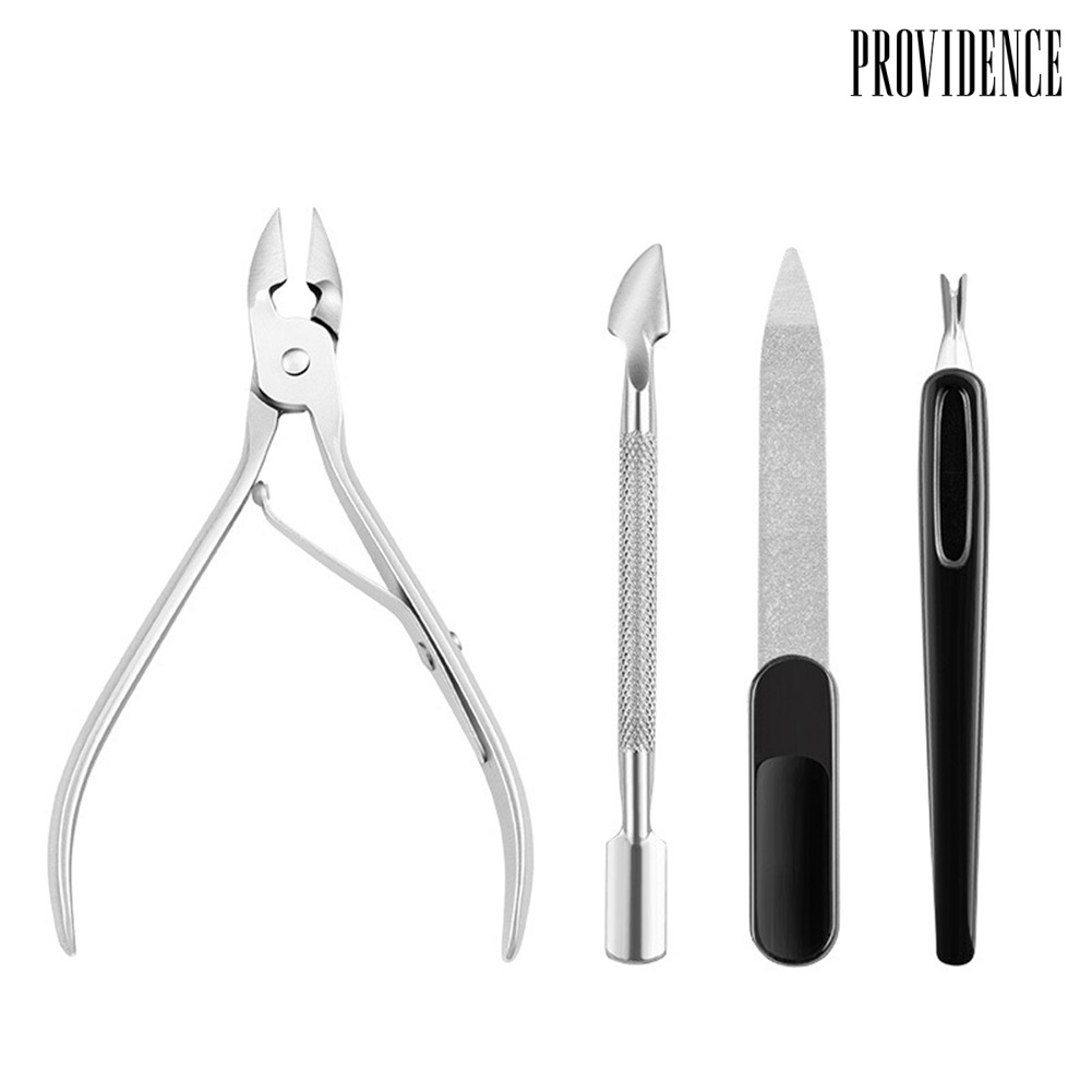 Providence 4 Pcs/Set Gunting Kuku/Kutikula Bahan Baja Untuk Manicure/Pedicure