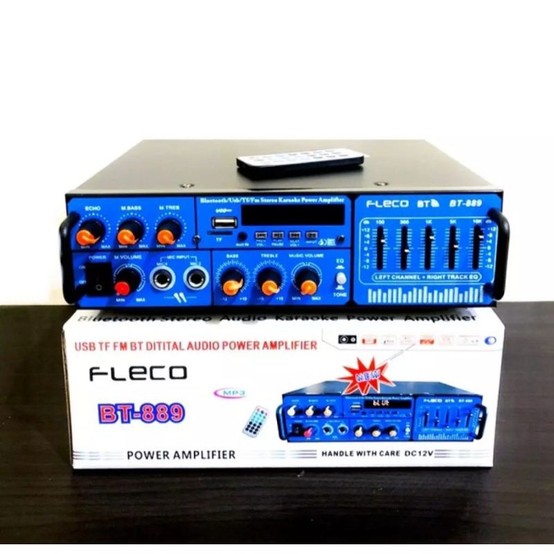 Amplifier Subwoofer Fleco BT-889 Original Amplifier Bluetooth Karaoke Mp3 Player /Power Amplifier