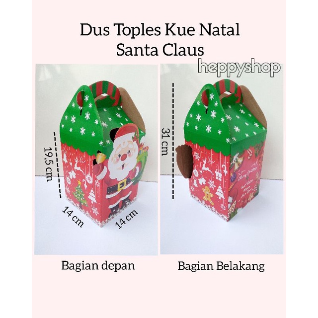 

Dus Toples Kue Natal Santa Claus, Kotak Kue Merry Christmas, Kardus Kue Natal
