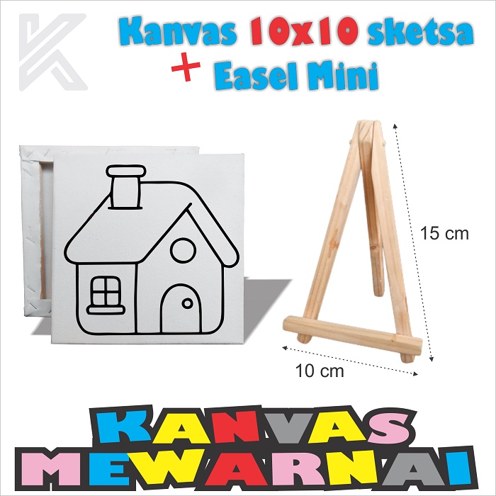 

Kanvas Sketsa 10x10 cm + Easel Mini