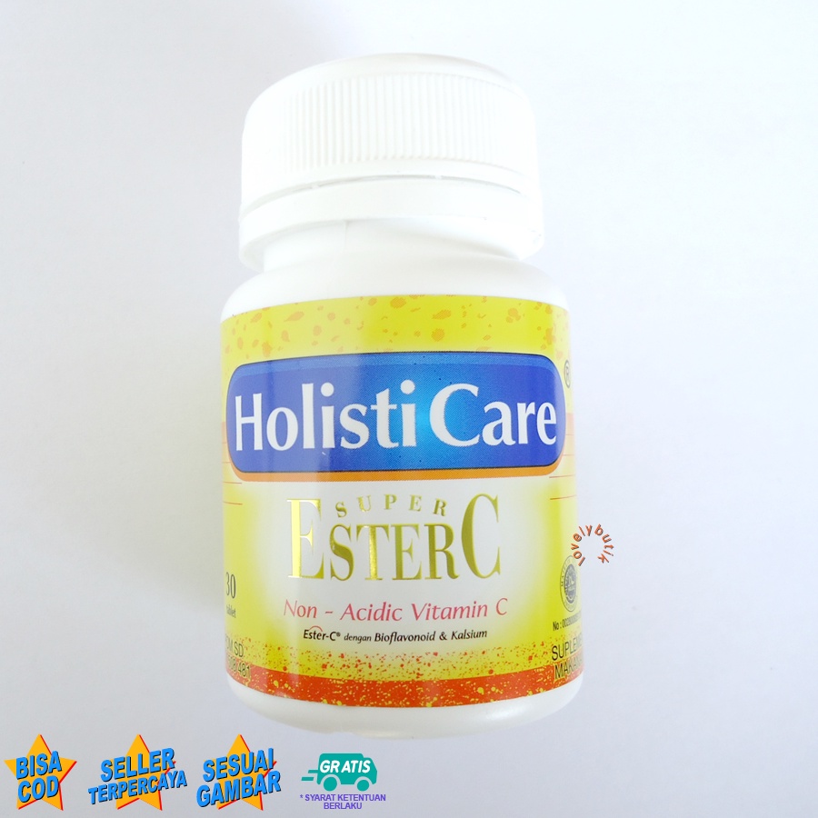 Vitamin C suplemen Daya Tahan Tubuh Dewasa Holisti Care Super 3Ster C Non Acidic Vitamin C Isi 30 Tablet Lovelybutik