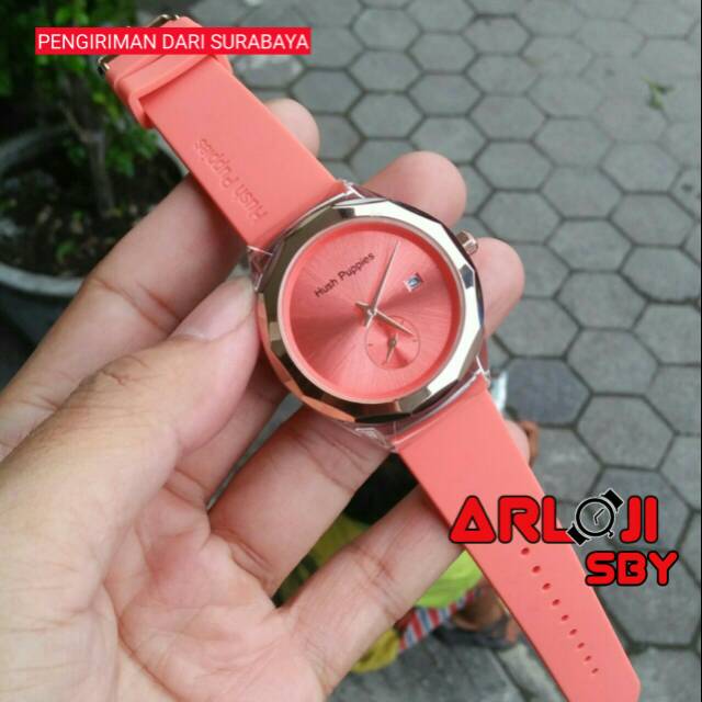 Jam tangan wanita Hush Puppies tanggal chrono bawah rubber