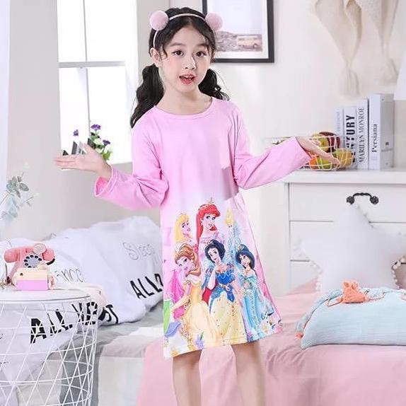 CUCI GUDANG Daster anak/dress anak karakter import 5-10th - Princess, 5-6 tahun