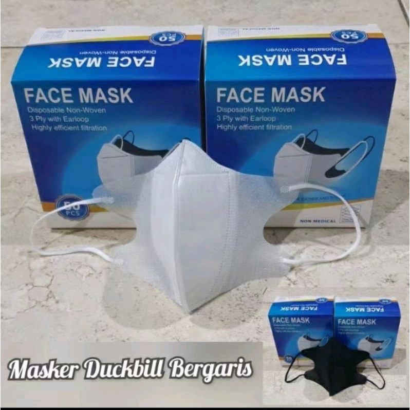 MASKER DUGBILL IMPORT BERGARIS ISI 50PCS