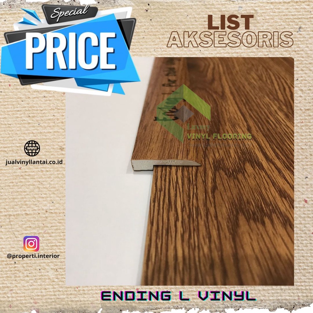 Jual list pinggiran lantai Ending L vinyl pvc solid warna by request