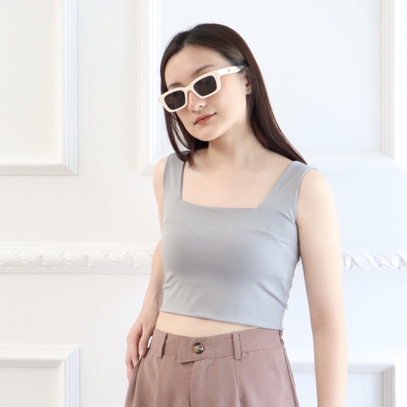 MSMO Square Tanktop Crop / Atasan Wanita / Blouse Wanita / Kaos Wanita / Top Wanita-4